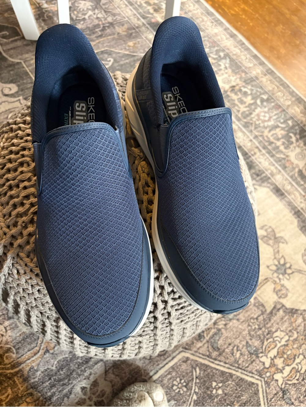 Skechers Men's Navy Slip-On Mesh Comfort Loafers